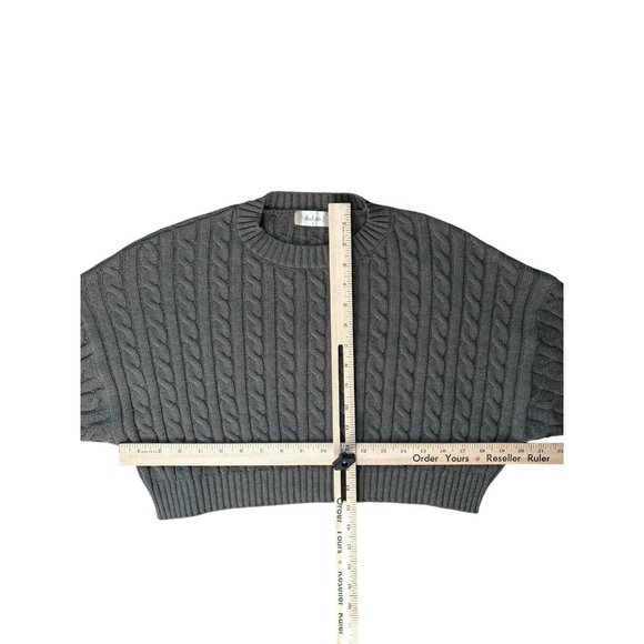 Altar'd State Sweater Womens Small Green Cable Knit Cropped Pullover Dolman - Picture 8 of 8